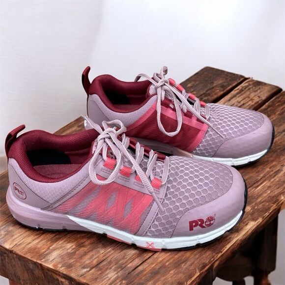 Women's Timberland PRO Radius Comp-Toe Athletic Work Sneaker Mauve Pink 7.5M - Picture 2 of 10